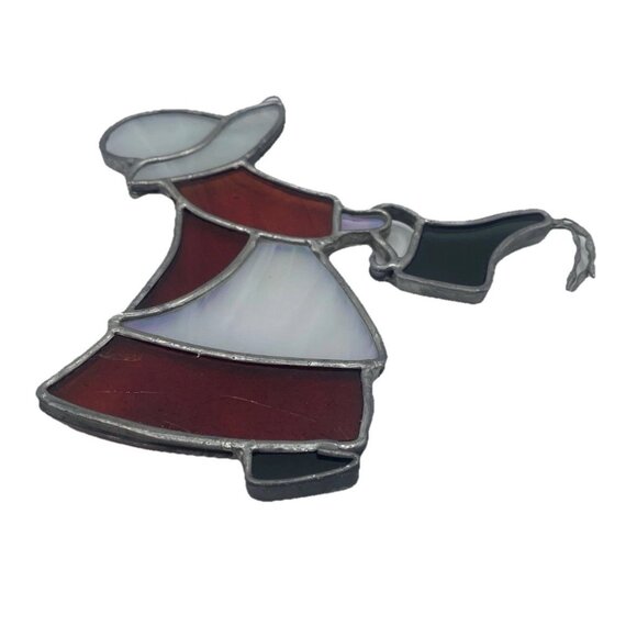Vintage Stained Glass Sunbonnet Sue Sun Catcher Collectible Prairie Watering Can - Picture 3 of 13